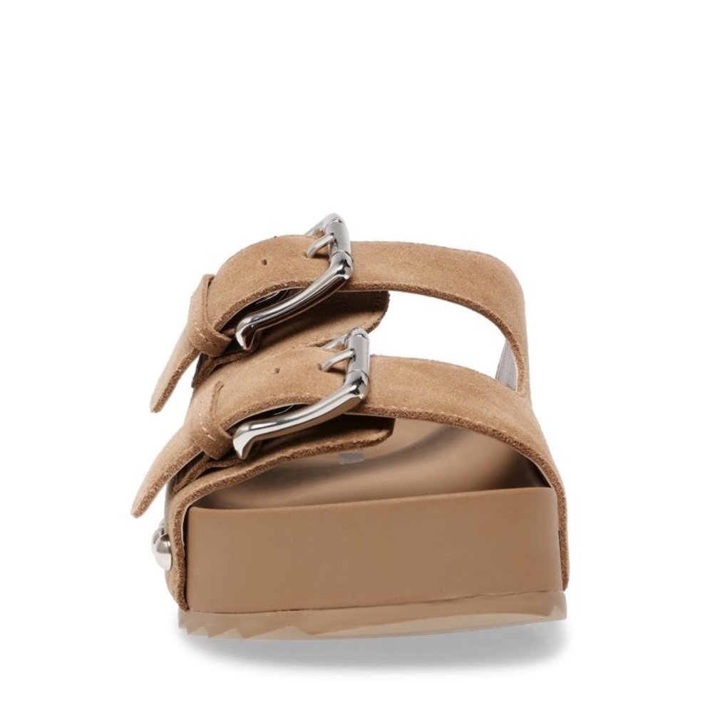 Steve Madden Tan Slide Sandals - Picture 7 of 15